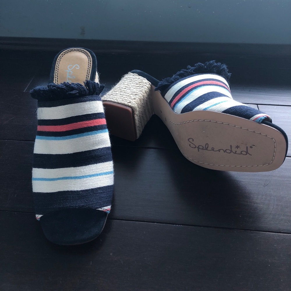 NWOT Splendid Stripe Mule with Fringe